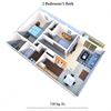 2 Bedrooms 1Bath Balcony